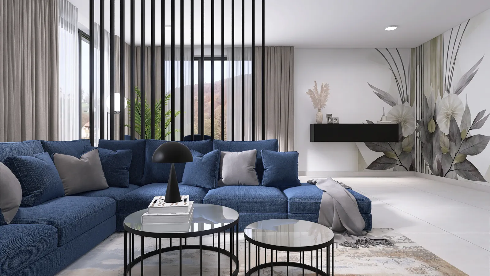 Wohnzimmer mit Stil und Struktur